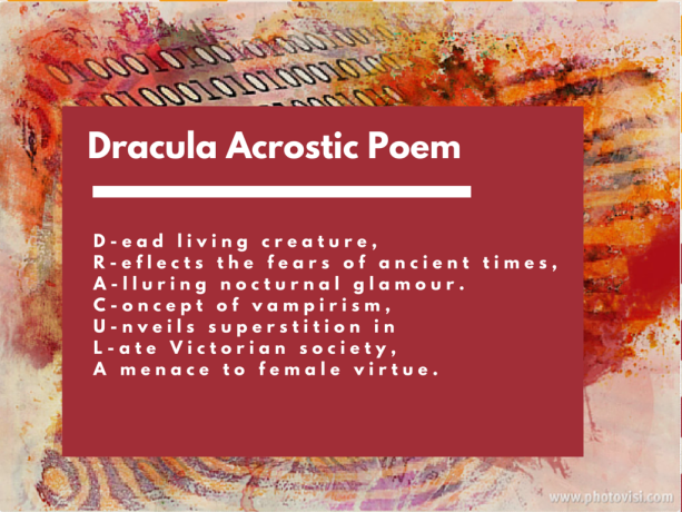 Dracula Acrostic Poem
