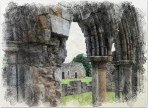 st.andrews_cathedral_ruins_colour_pencil_effect